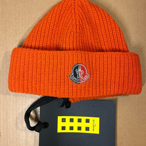 Moncler Orange Knit Beanie - Picture 2 of 9
